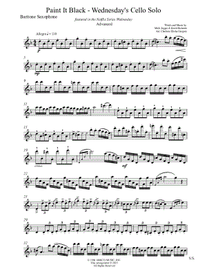 Wednesday Plays the Cello (Paint It Black) [advanced]