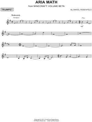 Aria Math from Minecraft - Sheet Music