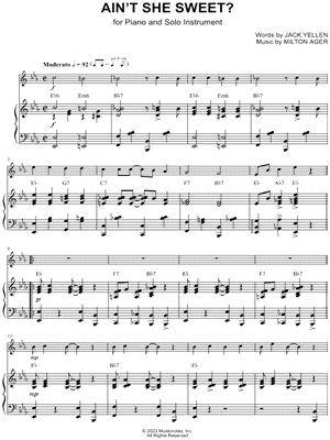 Ain't She Sweet - Piano Accompaniment