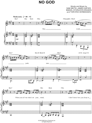 No God by Sam Smith - Sheet Music