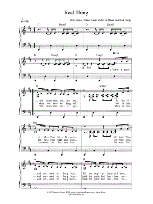 Real Thing by Songs From the Soil - Sheet Music