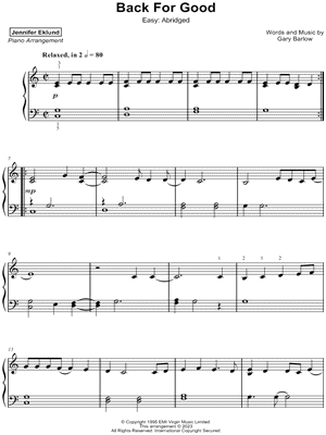 Back for Good [easy - abridged]