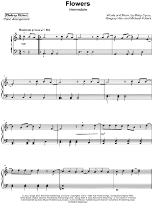 Flowers [intermediate] by Chrissy Ricker - Sheet Music