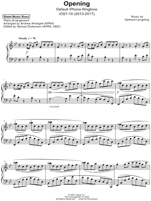 Opening (Default iPhone Ringtone) by Sheet Music Boss - Sheet Music