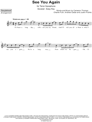 See You Again [excerpt - easy] by Saxplained - Sheet Music