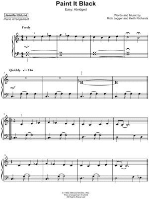 Paint It, Black [easy - abridged]