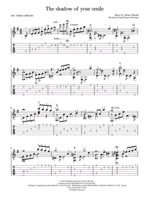 The Shadow of Your Smile by Guitar dell'arte - Sheet Music