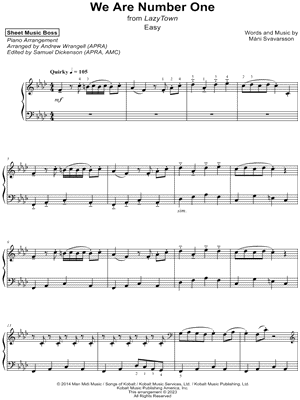 We Are Number One [easy] by Sheet Music Boss - Sheet Music