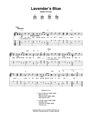 Lavender's Blue by Traditional English folk song - Sheet Music