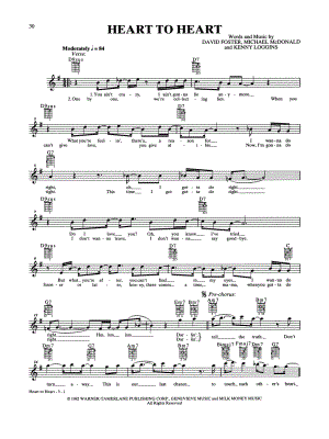 Heart To Heart by Kenny Loggins - Sheet Music