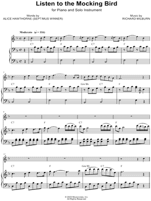 Listen to the Mocking Bird - Piano Accompaniment