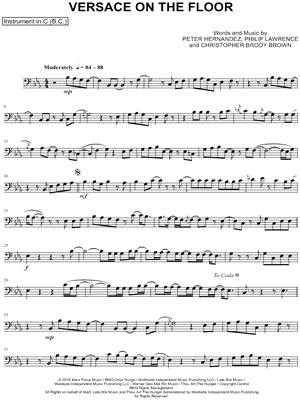 Versace on the Floor - Bass Clef Instrument