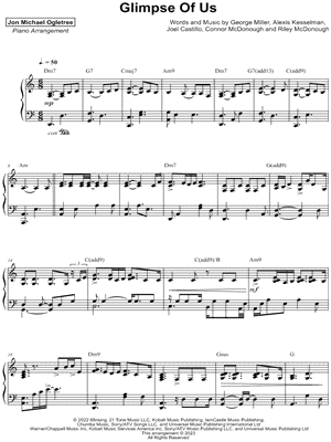 Glimpse of Us by Jon Michael Ogletree - Sheet Music