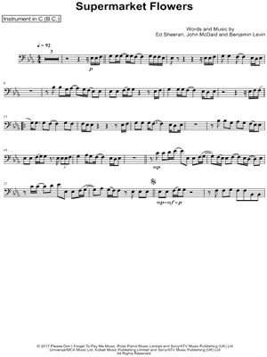 Supermarket Flowers - Bass Clef Instrument