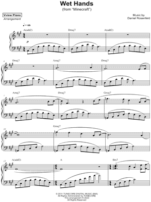 Wet Hands by Vview Piano - Sheet Music