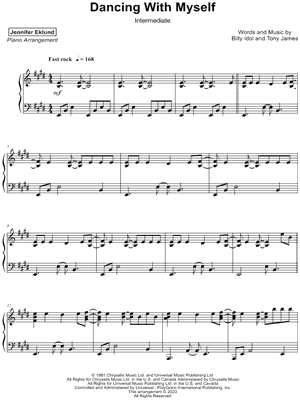 Dancing With Myself [intermediate] by Jennifer Eklund - Sheet Music