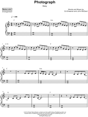 Photograph [easy] by Betacustic - Sheet Music