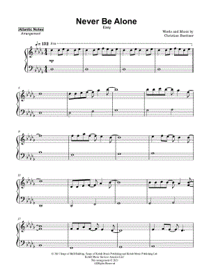 Never Be Alone [easy] by Atlantic Lights - Sheet Music
