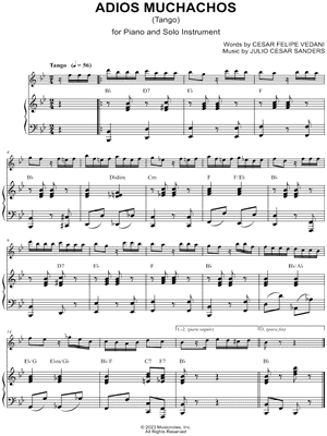 Adios Muchachos - Piano Accompaniment