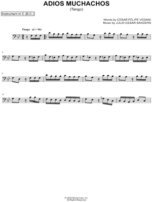 Adios Muchachos - Bass Clef Instrument