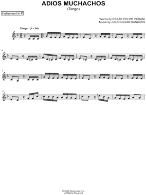 Adios Muchachos - F Instrument