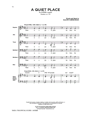 A Quiet Place by Take 6 - Sheet Music