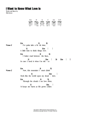 I Want to Know What Love Is by Foreigner - Sheet Music