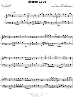 Stereo Love by Anna Demis - Sheet Music