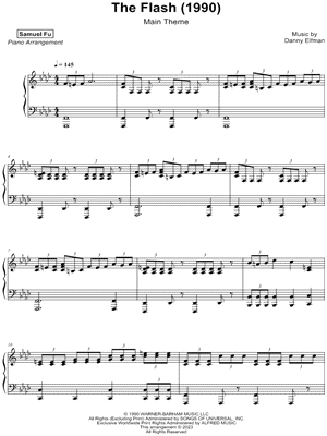The Flash (1990) Main Theme by Samuel Fu - Sheet Music