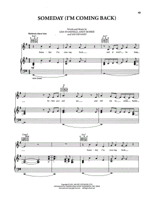 Someday (I'm Coming Back) by Lisa Stansfield - Sheet Music