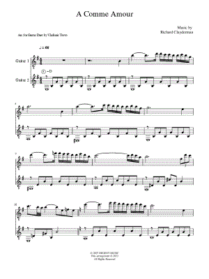 A Comme Amour (L for Love) - Guitar Duet