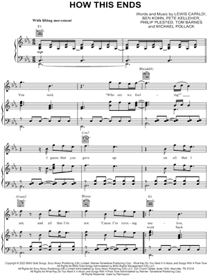 How This Ends by Lewis Capaldi - Sheet Music