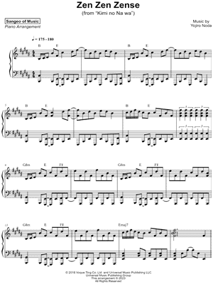 Zen Zen Zense by Sangeo of Music - Sheet Music