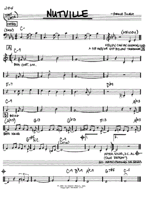 Nutville by Horace Silver - Sheet Music