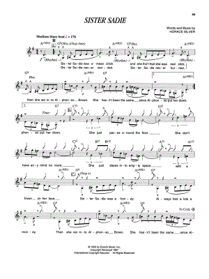 Sister Sadie by Horace Silver - Sheet Music