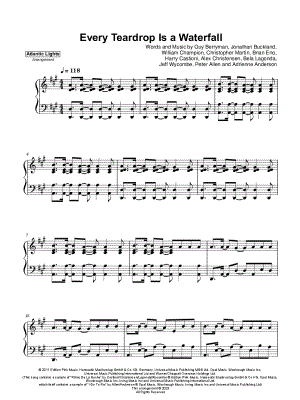 Every Teardrop Is a Waterfall by Atlantic Lights - Sheet Music