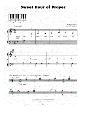 Sweet Hour of Prayer by William Batchelder Bradbury - Sheet Music