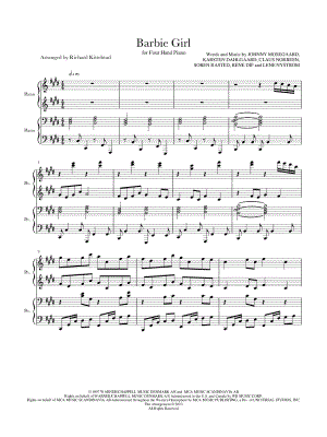 Barbie Girl by Richard Kittelstad - Ricky Keys - Sheet Music