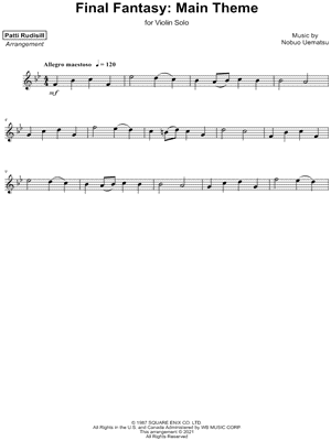 Final Fantasy: Main Theme by Patti Rudisill - Sheet Music