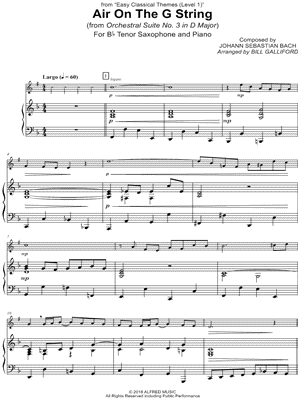 Air on the G String - Tenor Saxophone & Piano