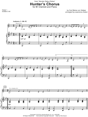 Hunters Chorus - Clarinet & Piano