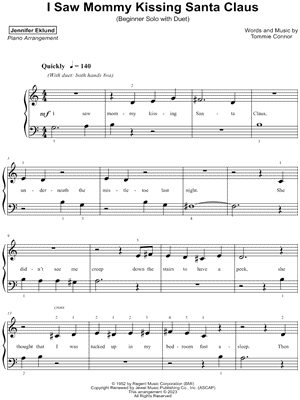 I Saw Mommy Kissing Santa Claus [beginner solo with duet]