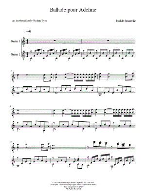Ballade pour Adeline - Guitar Duet