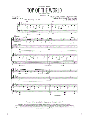 Top of the World from Lyle Lyle Crocodile - Sheet Music