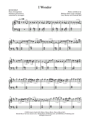 I Wonder by MUSICHELP - Sheet Music