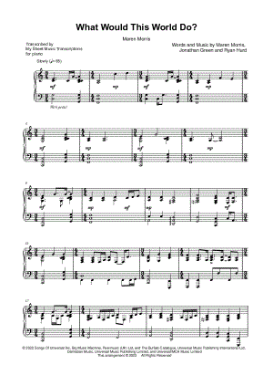 What Would This World Do? by My Sheet Music Transcriptions - Sheet Music