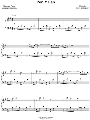 Pen Y Fan by Jacob's Piano - Sheet Music