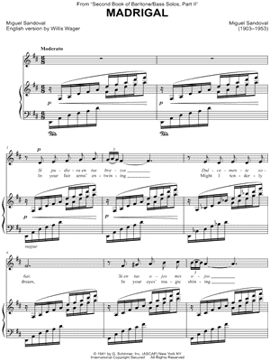Madrigal by Miguel Sandoval - Sheet Music