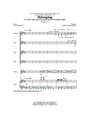 Belonging by Marie-Claire Saindon - Sheet Music