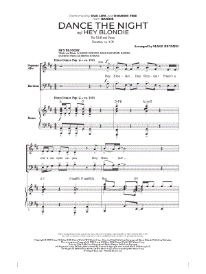 Dance the Night (with Hey Blondie) by Dua Lipa & Dominic Fike - Sheet Music